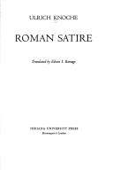 Cover of: Roman satire