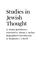 Cover of: Studies in Jewish thought