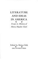 Cover of: Literature and ideas in America by Clark, Harry Hayden, Robert P. Falk