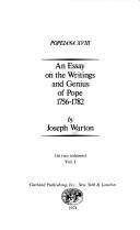 Cover of: An essay on the writings and genius of Pope (1756-1782) by Joseph Warton