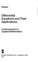 Differential equations and their applications by Braun, Martin