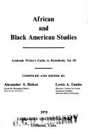 Cover of: African and Black American studies by Alexander S. Birkos