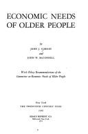 Cover of: Economic needs of older people by John Jay Corson