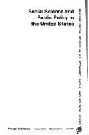 Cover of: Social science and public policy in the United States