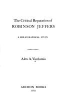 Cover of: The critical reputation of Robinson Jeffers: a bibliographical study
