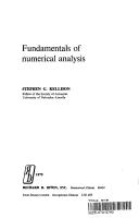 Cover of: Fundamentals of numerical analysis