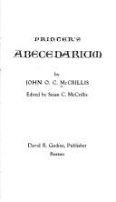 Printer's abecedarium by John O. C. McCrillis