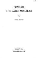 Cover of: Conrad, the later moralist