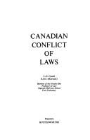 Canadian conflict of laws by Jean Gabriel Castel