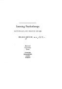Cover of: Learning psychotherapy by Hilde Bruch