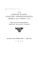 Cover of: The Hoover-Wilson wartime correspondence, September 24, 1914, to November 11, 1918.