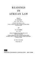 Cover of: Readings in African law. by Eugene Cotran