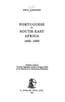 Portuguese in South-East Africa, 1488-1600 by Eric Axelson