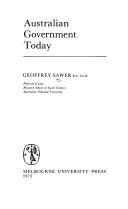 Australian government today by Geoffrey Sawer