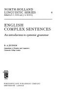 English complex sentences by Richard A. Hudson