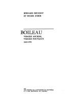 Cover of: Boileau; visages anciens, visages nouveaux, 1665-1970