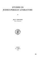 Studies in Judeo-Persian literature by Jes Peter Asmussen