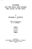 Cover of: Sindh and the races that inhabit the Valley of the Indus. by Richard Francis Burton