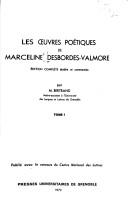 Cover of: Les œuvres poétiques de Marceline Desbordes-Valmore.
