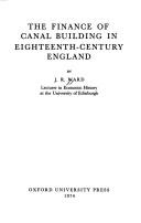 Cover of: The finance of canal building in eighteenth-century England by J. R. Ward
