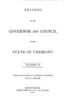 Cover of: Records of the Governor and Council of the State of Vermont. by Vermont.