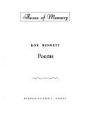 Cover of: Phases of memory: poems.