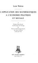 Cover of: L' application des mathématiques à l'économie politique et sociale.