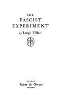 Cover of: fascist experiment.