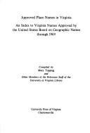 Cover of: Approved place names in Virginia