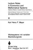 Cover of: Wartesysteme mit variabler Bearbeitungsrate