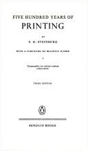 Five hundred years of printing by S. H. Steinberg