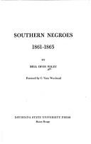 Cover of: Southern Negroes, 1861-1865