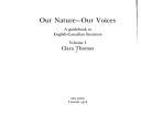 Cover of: Our nature, our voices: a guidebook to English-Canadian literature