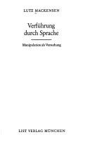 Cover of: Verführung durch Sprache: Manipulation als Versuchung