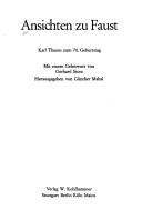 Cover of: Ansichten zu Faust: Karl Theens z. 70. Geburtstag