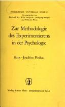 Cover of: Zur Methodologie des Experimentierens in der Psychologie