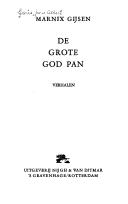 Cover of: De grote god Pan.: Verhalen.