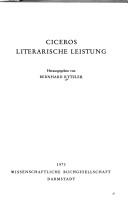 Cover of: Ciceros literarische Leistung. by Bernhard Kytzler