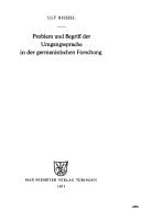 Cover of: Problem und Begriff der Umgangssprache in der germanistischen Forschung by Ulf Bichel