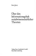 Cover of: Über den Informationsgehalt sozialwissenschaftlicher Theorien.