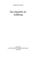Cover of: Das Lehrgedicht der Aufklärung
