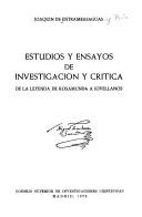 Cover of: Estudios y ensayos de investigación crítica de la leyenda de Rosamunda a Jovellanos. by Joaquín de Entrambasaguas