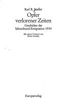 Cover of: Opfer verlorener Zeiten by Karl R Stadler