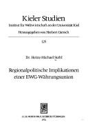 Cover of: Regionalpolitische Implikationen einer EWG-Währungsunion.