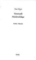 Cover of: Vereinzelt Niederschläge: Kritik-Polemik