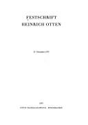 Cover of: Festschrift Heinrich Otten: 27. Dez. 1973