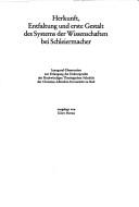 Cover of: Herkunft, Entfaltung und erste Gestalt des Systems der Wissenschaften bei Scheiermacher