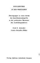 Cover of: Schulreform in den Westzonen. by Fred E. Schrader, Fred E. Schrader