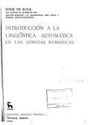 Cover of: Introducción a la lingüística automática en las lenguas románicas.