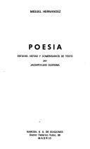 Cover of: Poesía by Miguel Hernández